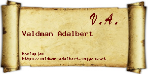 Valdman Adalbert névjegykártya